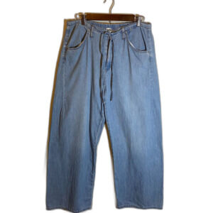 Zara Wide Leg Jeans Women's Size 10 Light Wash Elastic Waistband High Rise